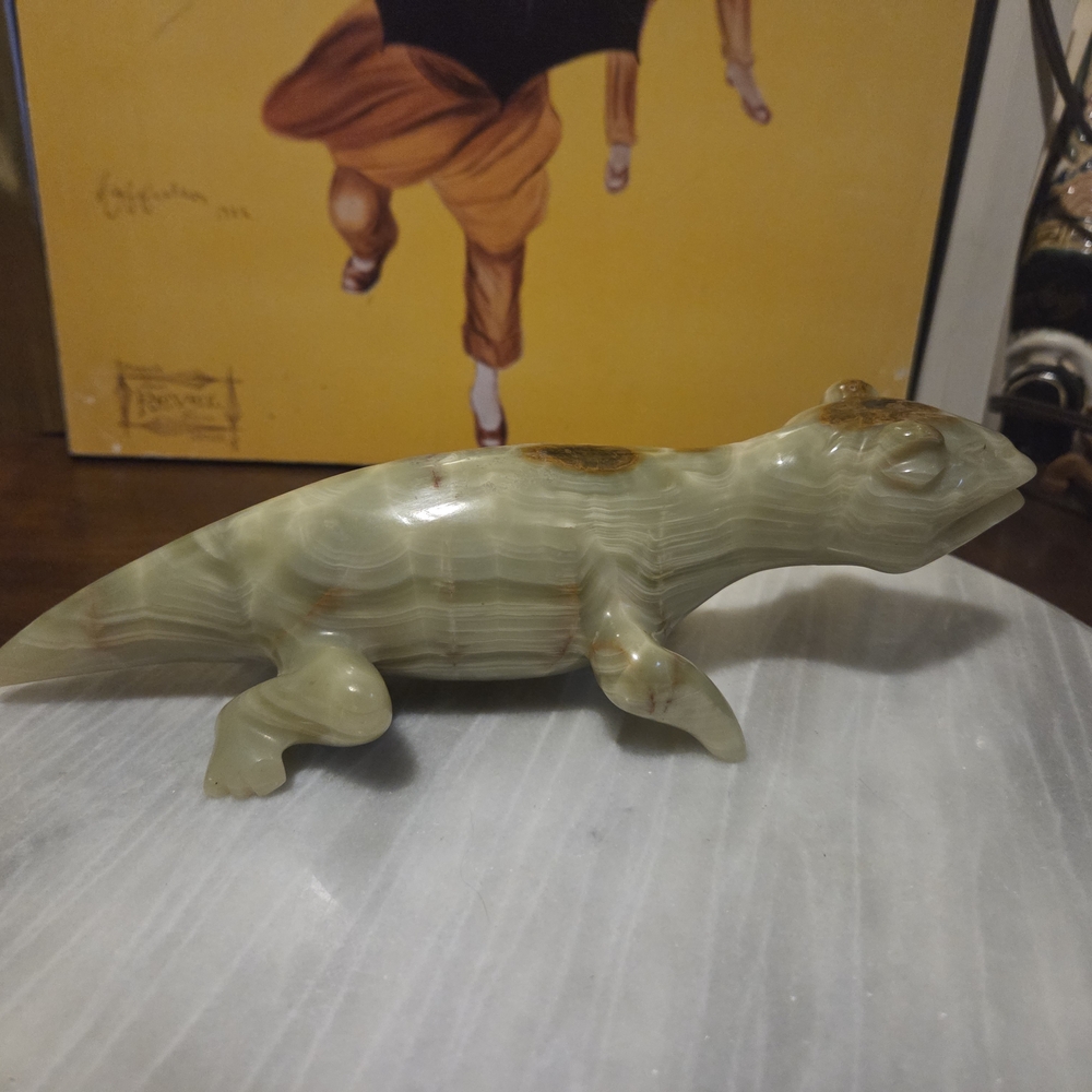 Green and Brown Reptile Figurine